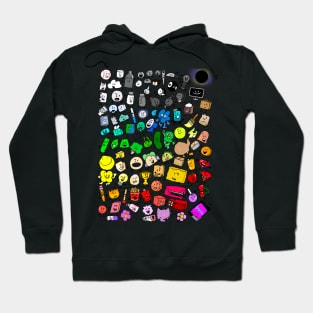 BFDI Inanimate Insanity All Characters (Transparent) Hoodie